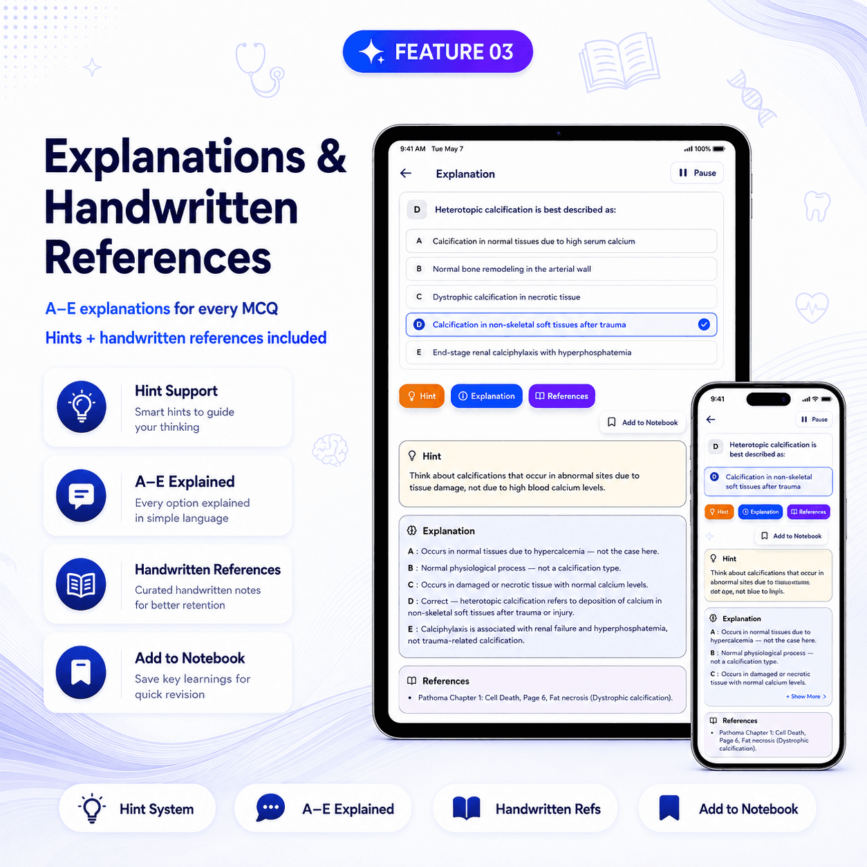Explanations & Handwritten References