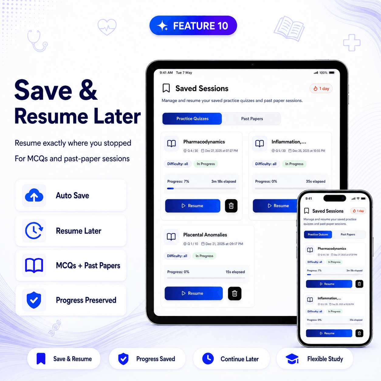 Save & Resume Later
